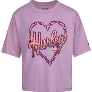 NWT Girls XL Hurley Heart Graphic Print Tee w/matching bracelet or hair tie